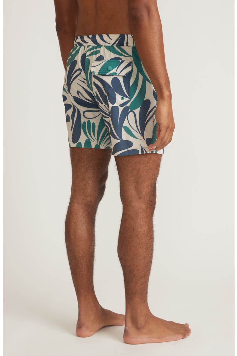 Abstract Floral Swim Trunks, Alternate, color, COOL ABSTRACT FLORAL