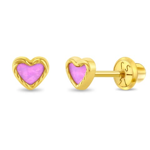 14k Pretty in Pink Girl Earrings