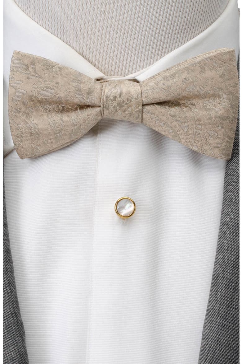 Paisley Silk Bow Tie, Alternate, color, TAN