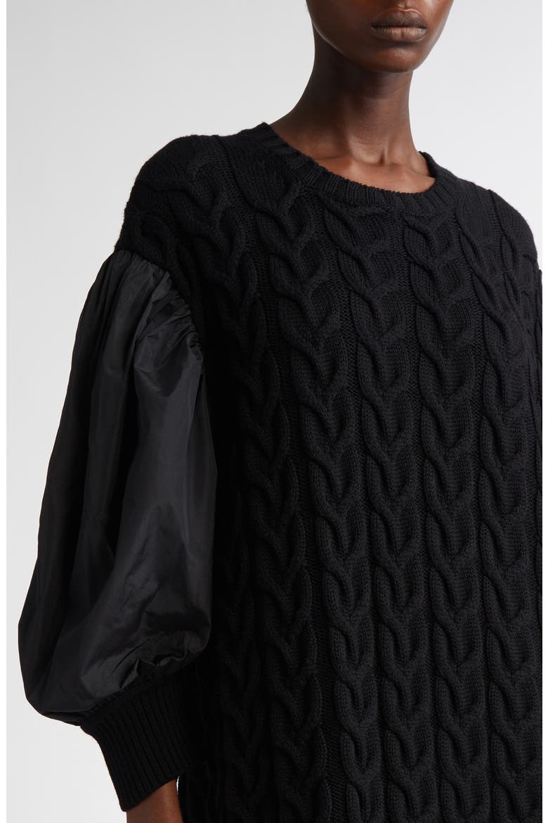 Ancella Oversize Mixed Media Sweater, Alternate, color, BLACK