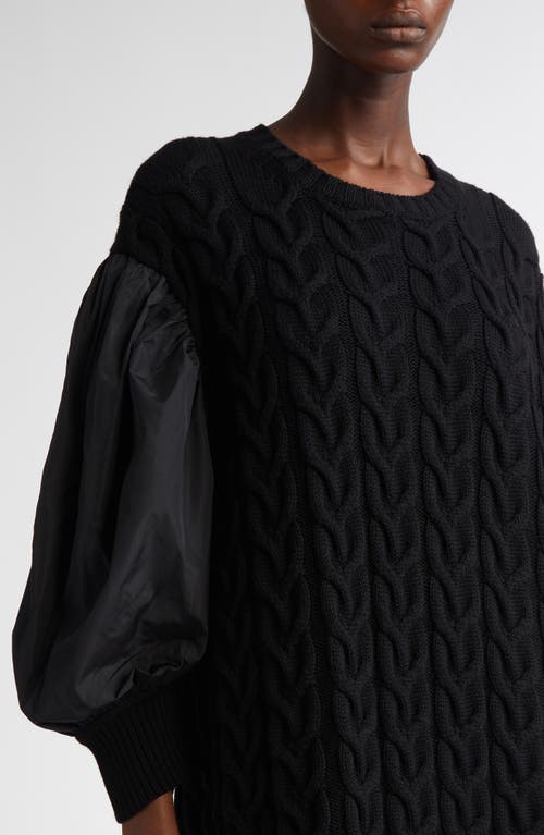 Max Mara Ancella Oversize Mixed Media Sweater In Black
