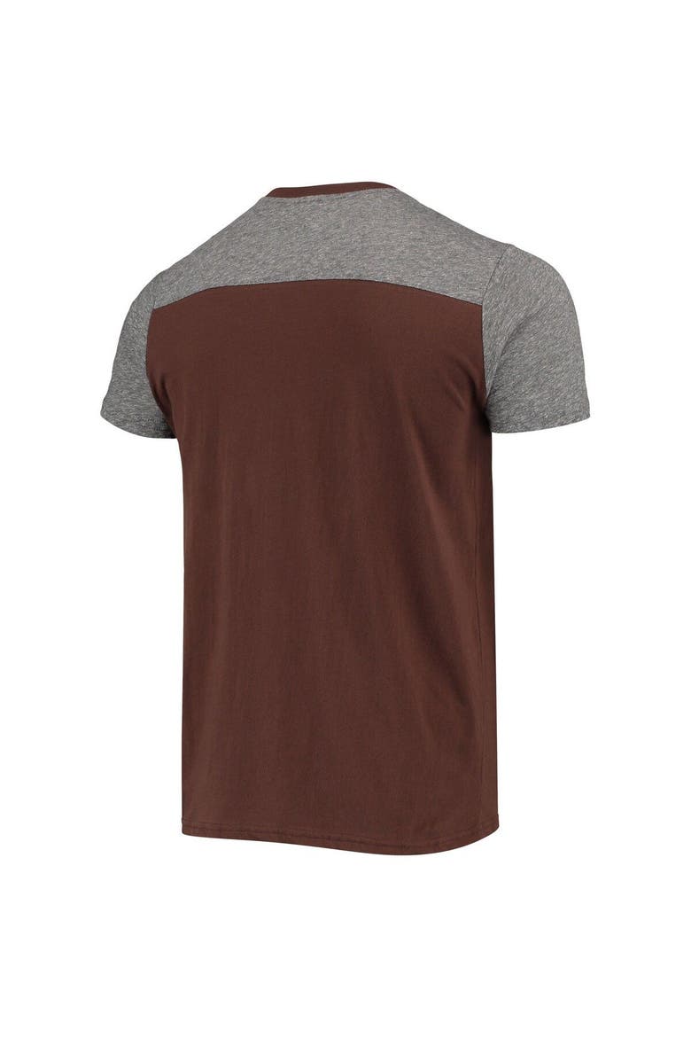 Men's Majestic Threads Brown/Gray Cleveland Browns Field Goal Slub T-Shirt, Alternate, color, Brown