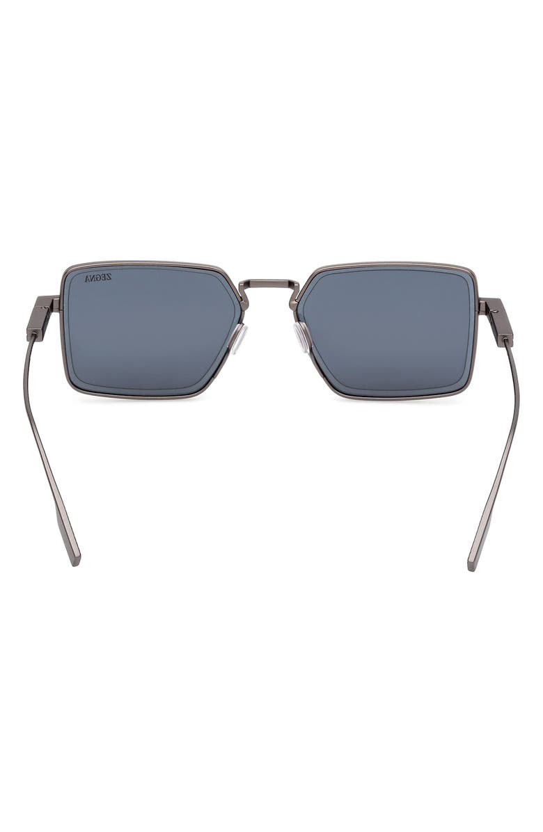 ZEGNA 56mm Rectangular Polarized Sunglasses, Alternate, color,