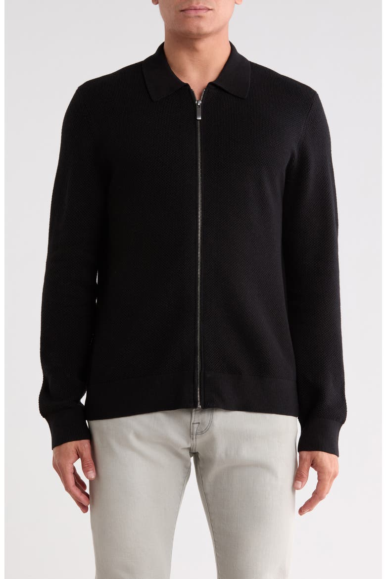Zip Up Cardigan, Main, color, BLACK