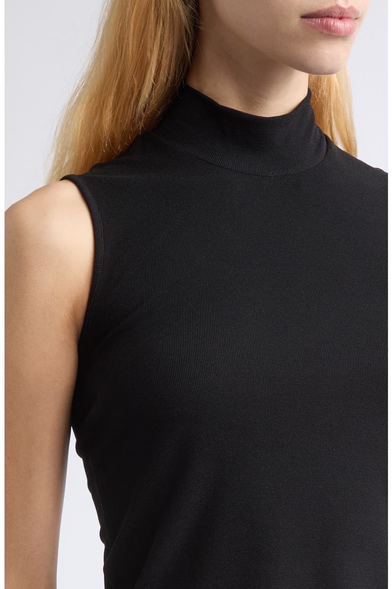 Mock Neck Sleeveless Top, Alternate, color, BLACK