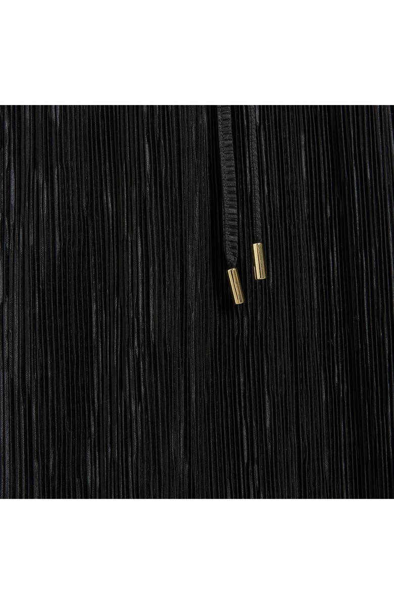 River Island Belted Long Sleeve Plissé Midi Dress, Alternate, color,