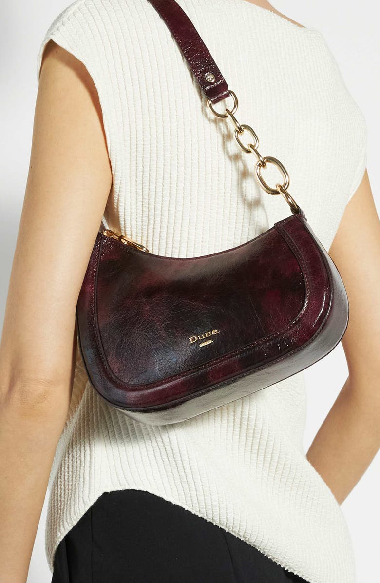 Dune London Direction Faux Leather Shoulder Bag, Alternate, color, Purple