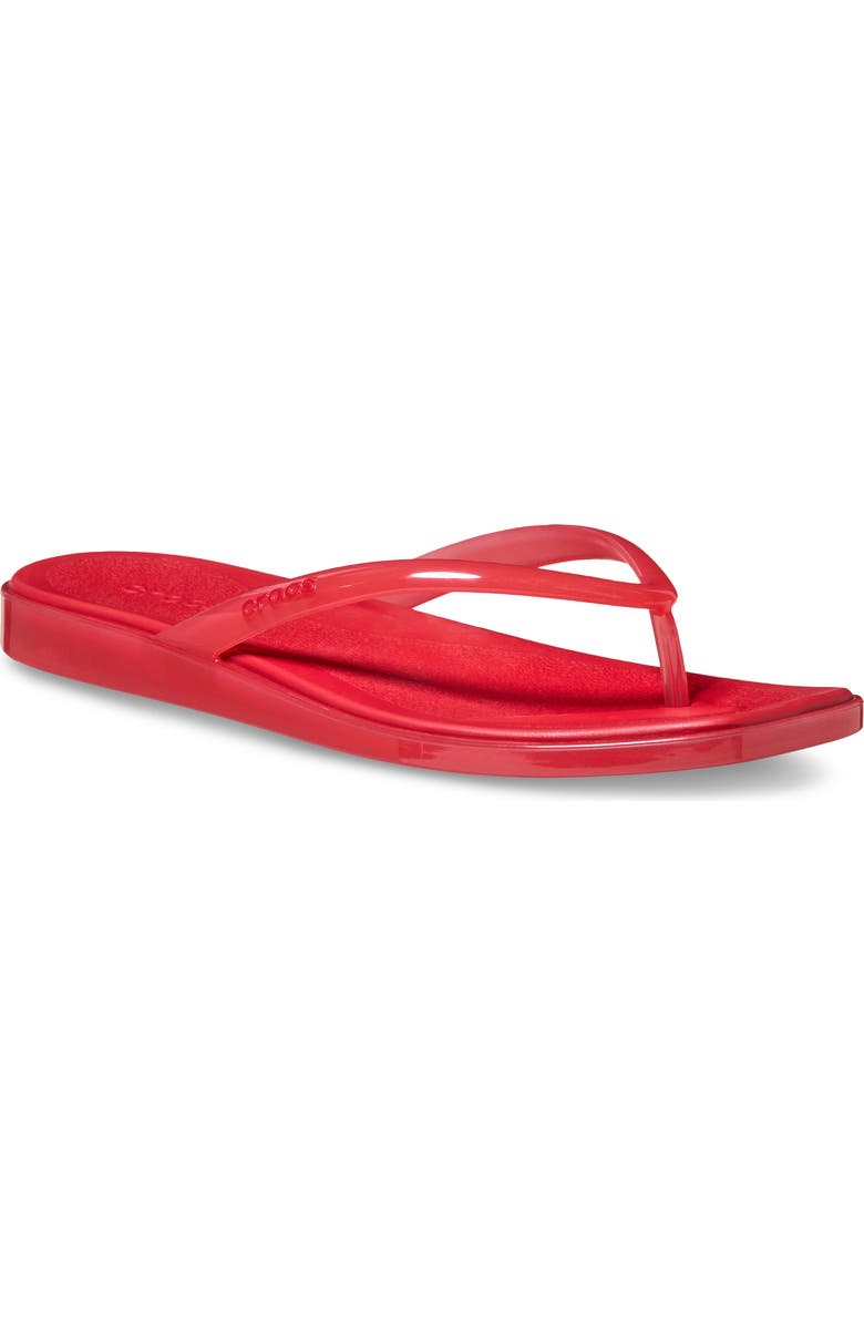 CROCS Miami Jelly Flip Flop, Main, color, Court Red Jelly