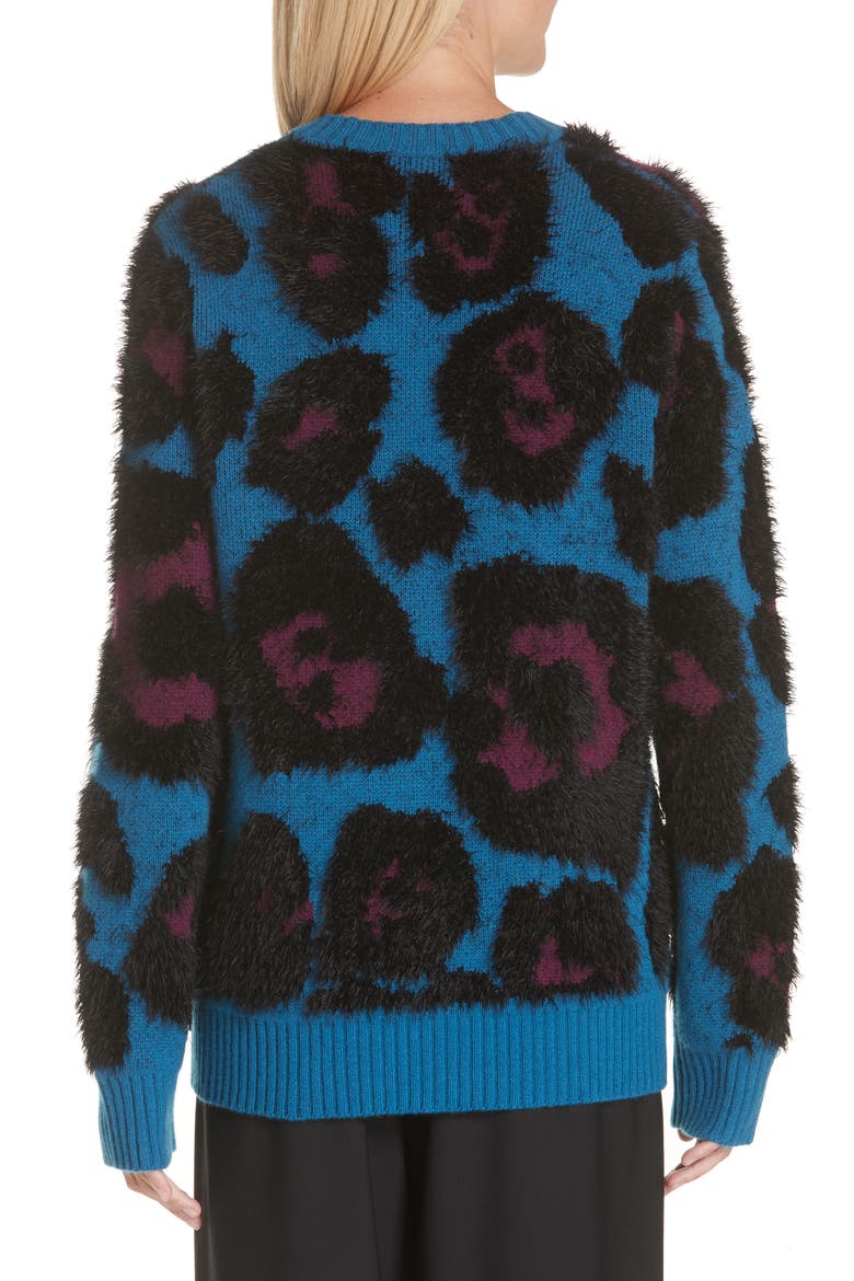 Leopard Print Cardigan, Alternate, color, TEAL MULTI
