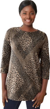 Jessica London Stretch Cotton Boatneck Tunic