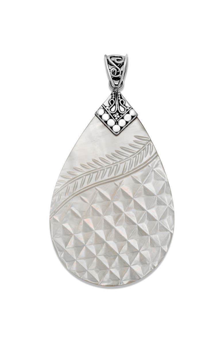 SAMUEL B. Mother-Of-Pearl Carved Pendant, Main, color, White