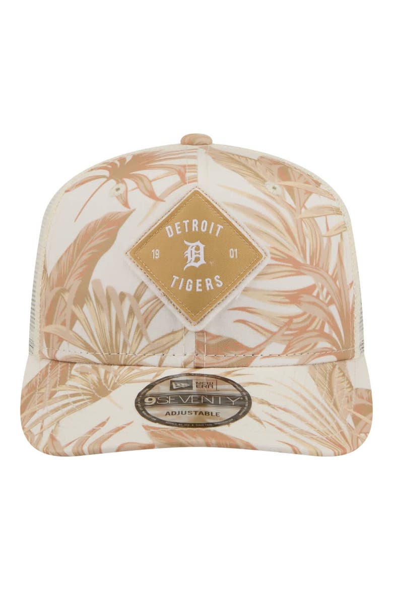 Men's New Era  Tan Detroit Tigers Tonal Palm COOLERA 9SEVENTY Adjustable Trucker Hat, Alternate, color, Tan
