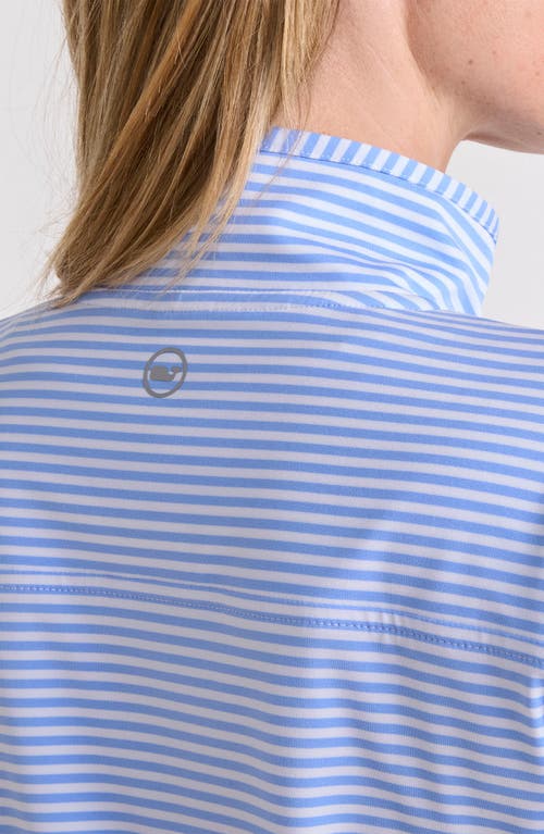 Vineyard Vines Microstripe Sankaty Half Zip Shep Shirt In Blue