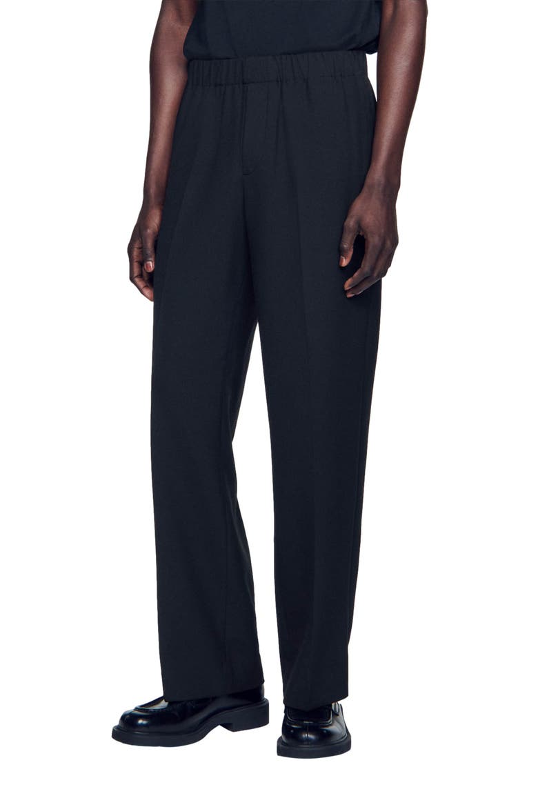 Wide-leg trousers, Main, color, Black