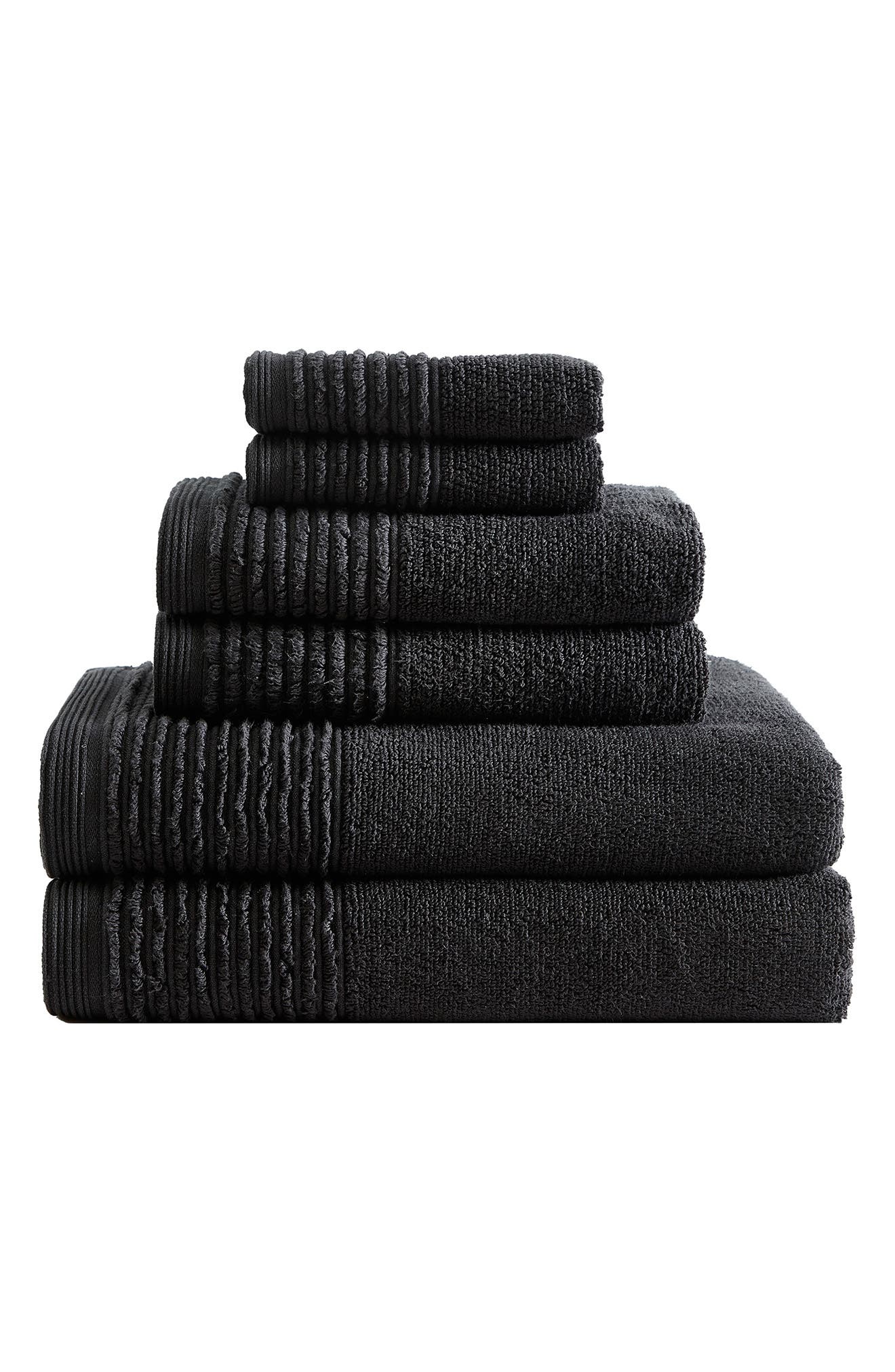 Vera Wang Sculpted Pleat 6-Piece Bath Towel, Hand Towel & Washcloth Set