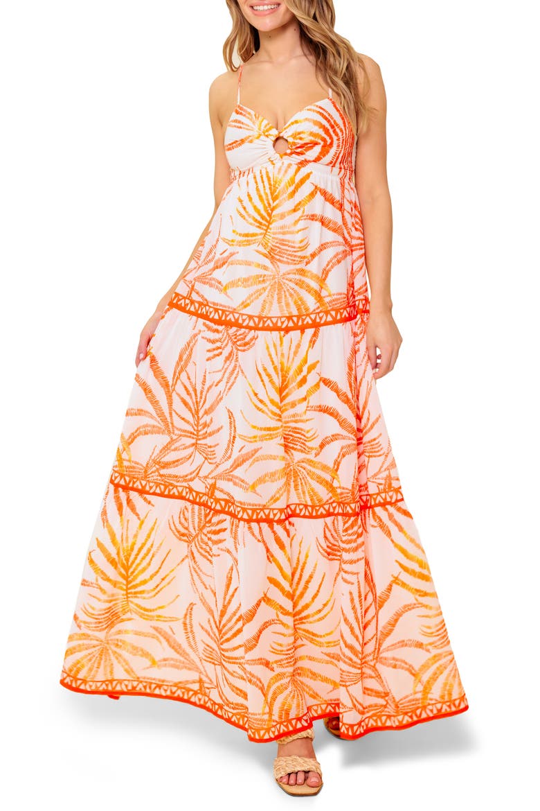 Empire Waist Maxi Dress, Main, color, WHITE TOMATO
