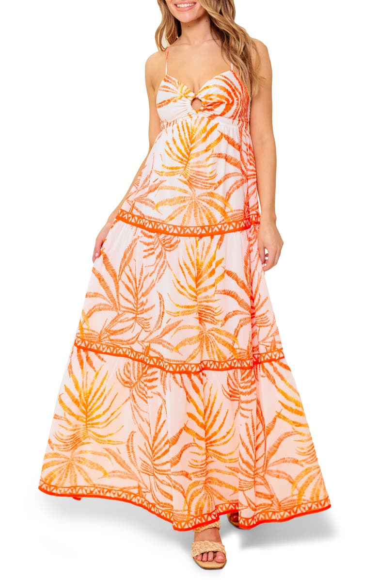 FLYING TOMATO Empire Waist Maxi Dress, Main, color, White Tomato