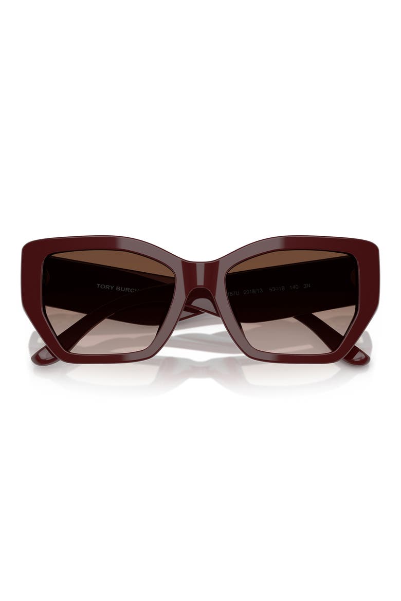 53mm Irregular Sunglasses, Alternate, color, BROWN GRAD