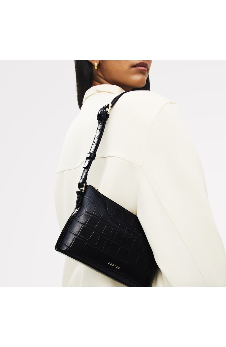 Radley Pockets - Faux Croc Mini Ziptop Shoulder Bag, Alternate, color,