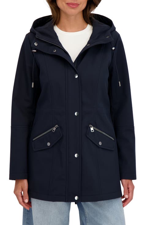 Water Resistant Hooded Softshell Coat