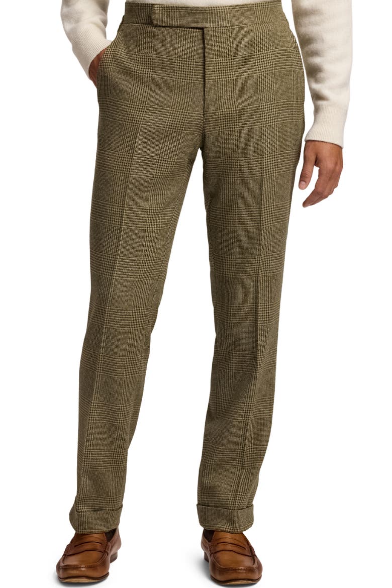 Glen Plaid Silk, Wool & Cashmere Cuffed Pants (Men) | Nordstrom
