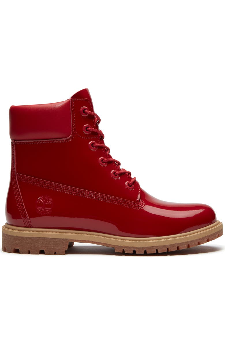 Timberland Premium Leather Boot, Alternate, color, Med Red Patent