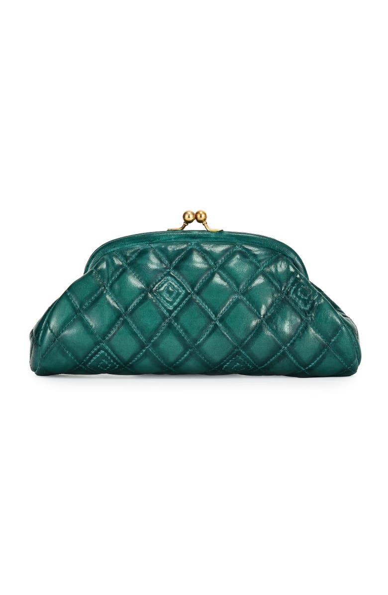 OLD TREND Petunia Quilted Leather Beauty Pouch, Alternate, color, Teal