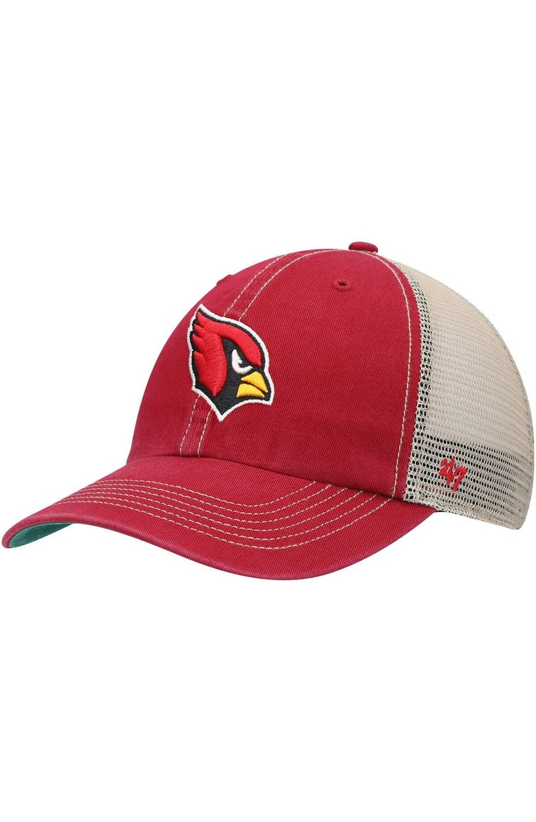 '47 Men's '47 Cardinal/Natural Arizona Cardinals Trawler Trucker Clean Up Snapback Hat, Main, color, Cardinal