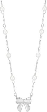 Estella Bartlett Faux Pearl & Bow Necklace