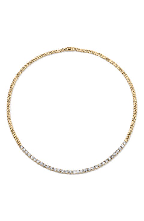 18k Gold Diamond Cuban Chain Necklace