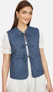 Yumi Reversible Quilted Tie-Front Waistcoat