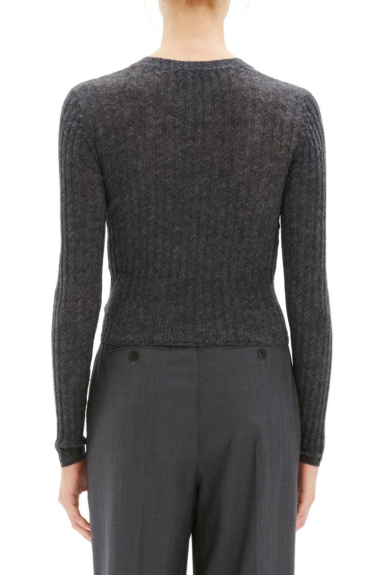 Crop Rib Cardigan, Alternate, color, MEDIUM HEATHER GREY