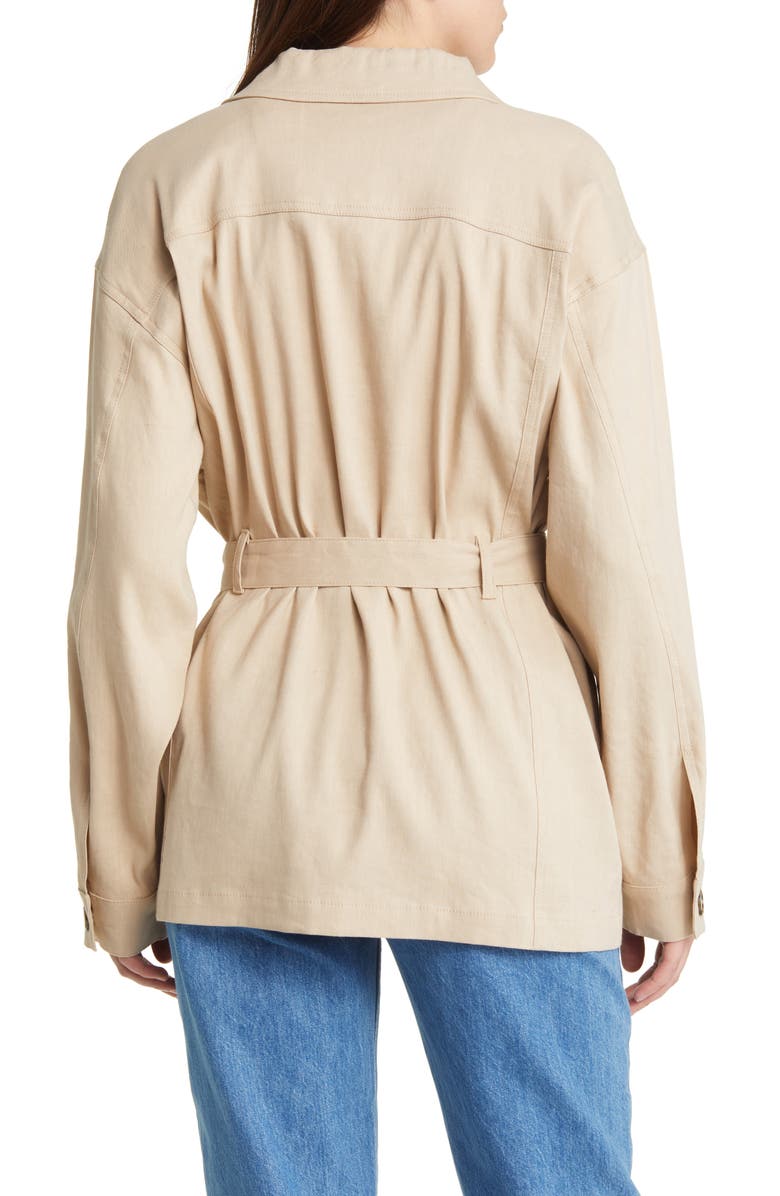 FRAME Belted Organic Linen Blend Cargo Jacket, Alternate, color, 