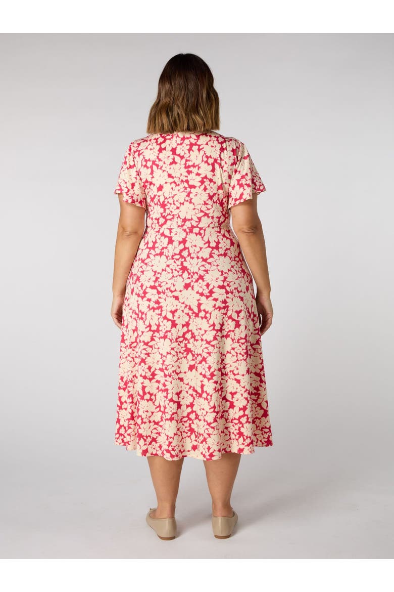 Floral Print Flutter Sleeve Wrap Dress, Alternate, color, Print