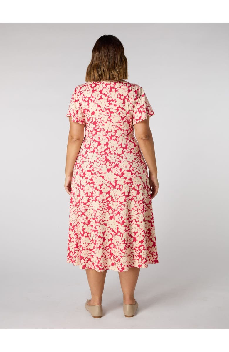 Live Unlimited Floral Print Flutter Sleeve Wrap Dress, Alternate, color, Print