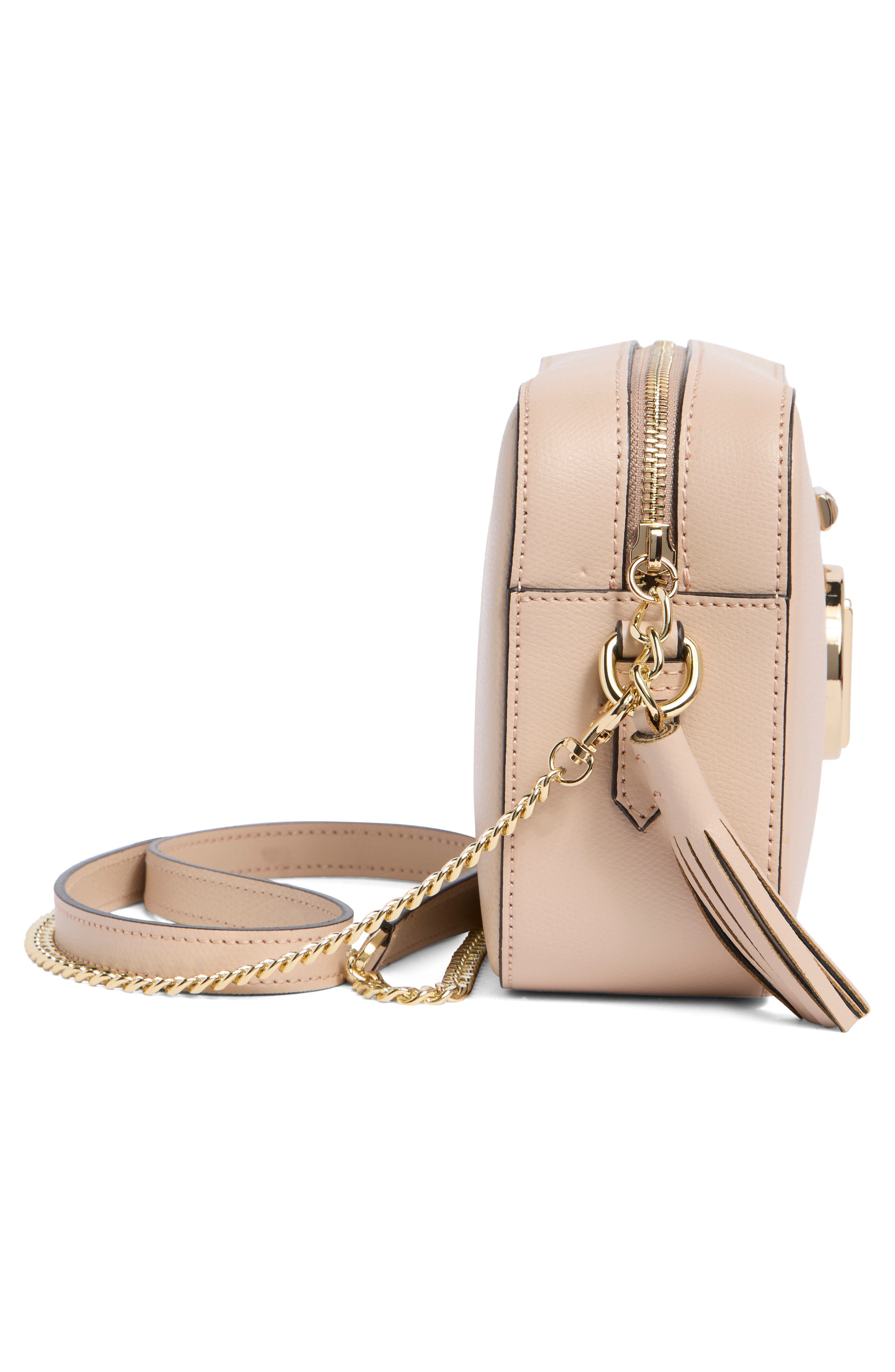 VALENTINO BY MARIO VALENTINO Babette Bonbonniere Rose Leather Camera Bag, Alternate, color, Rose