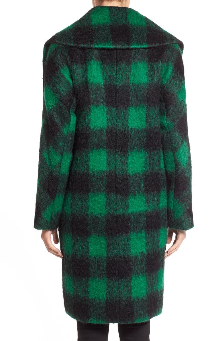Trina Turk 'Natty' Plaid Double Breasted Long Blanket Coat, Alternate, color, 