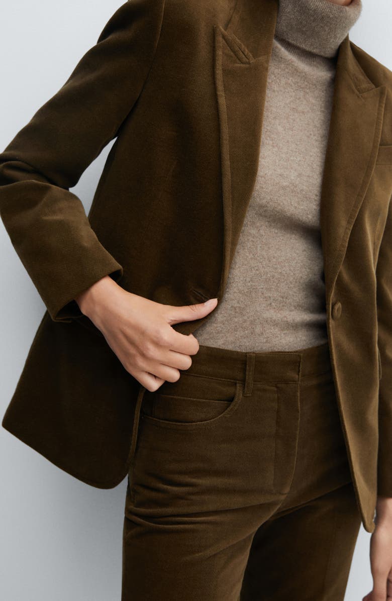MANGO Velour Blazer, Alternate, color, 