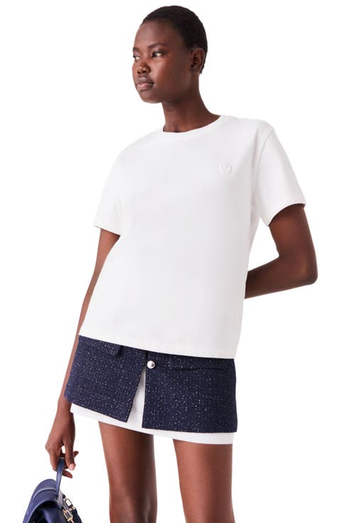 T-shirt with small embroidered logo