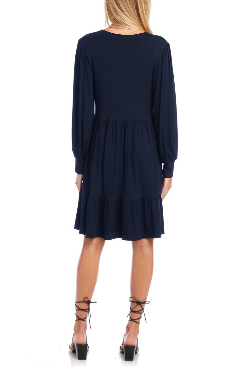 Tiered Long Sleeve Dress, Alternate, color, NAVY