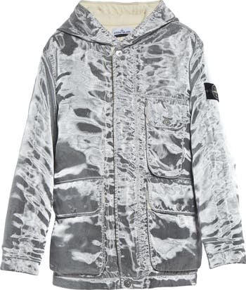 Stone Island Hooded Metallic Down Jacket | Nordstrom