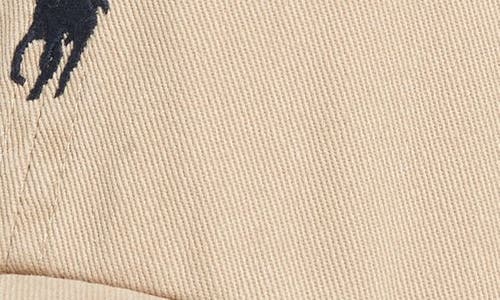 Polo Ralph Lauren Beige Cotton Hat With Logo In Nubuck/relay Blue