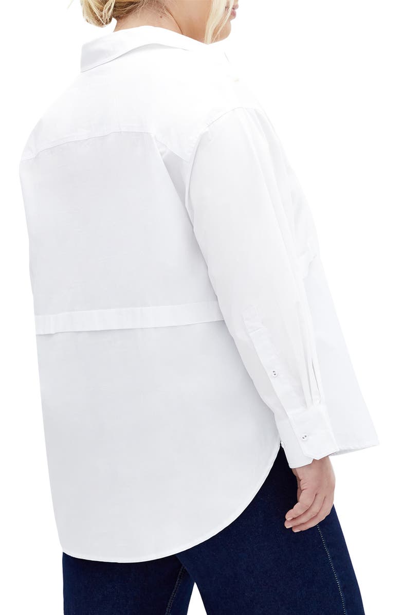 City Chic Malani Long Sleeve Cotton Button-Up Shirt, Alternate, color,