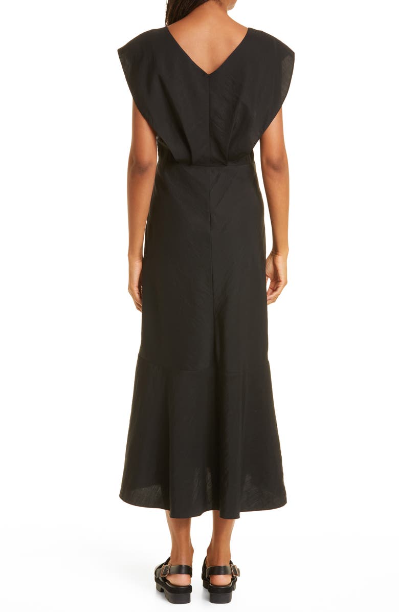 Vince Flutter Sleeve Tie Back Dress, Alternate, color, Black