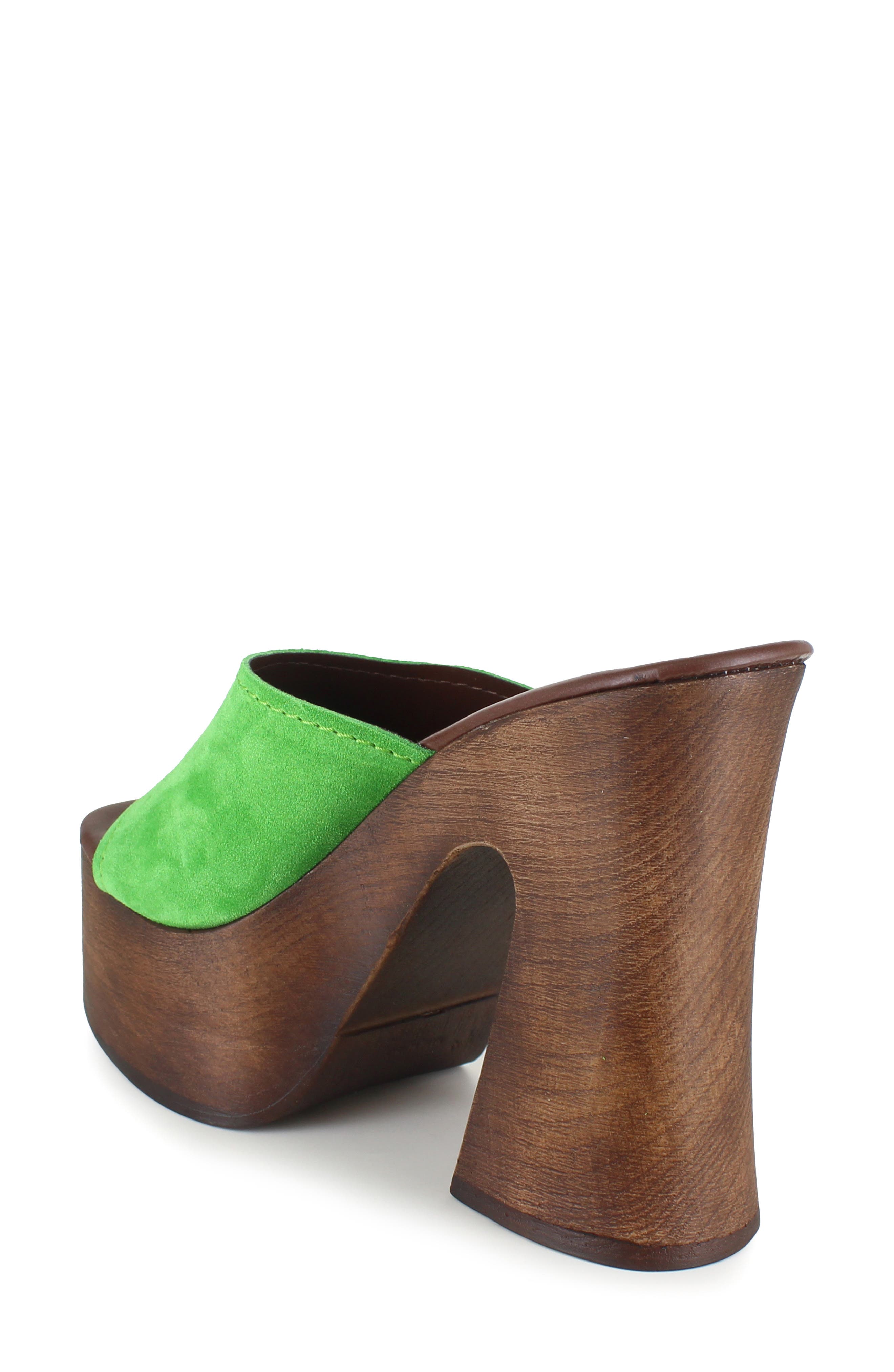 Mia Platform Slide Sandal, Alternate, color, GREEN SUEDE