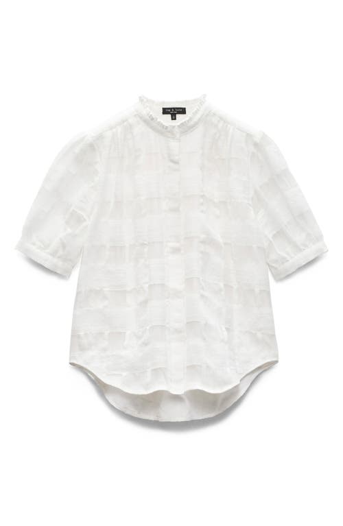 Rag & Bone Jordan Plaid Weave Button-up Shirt In White