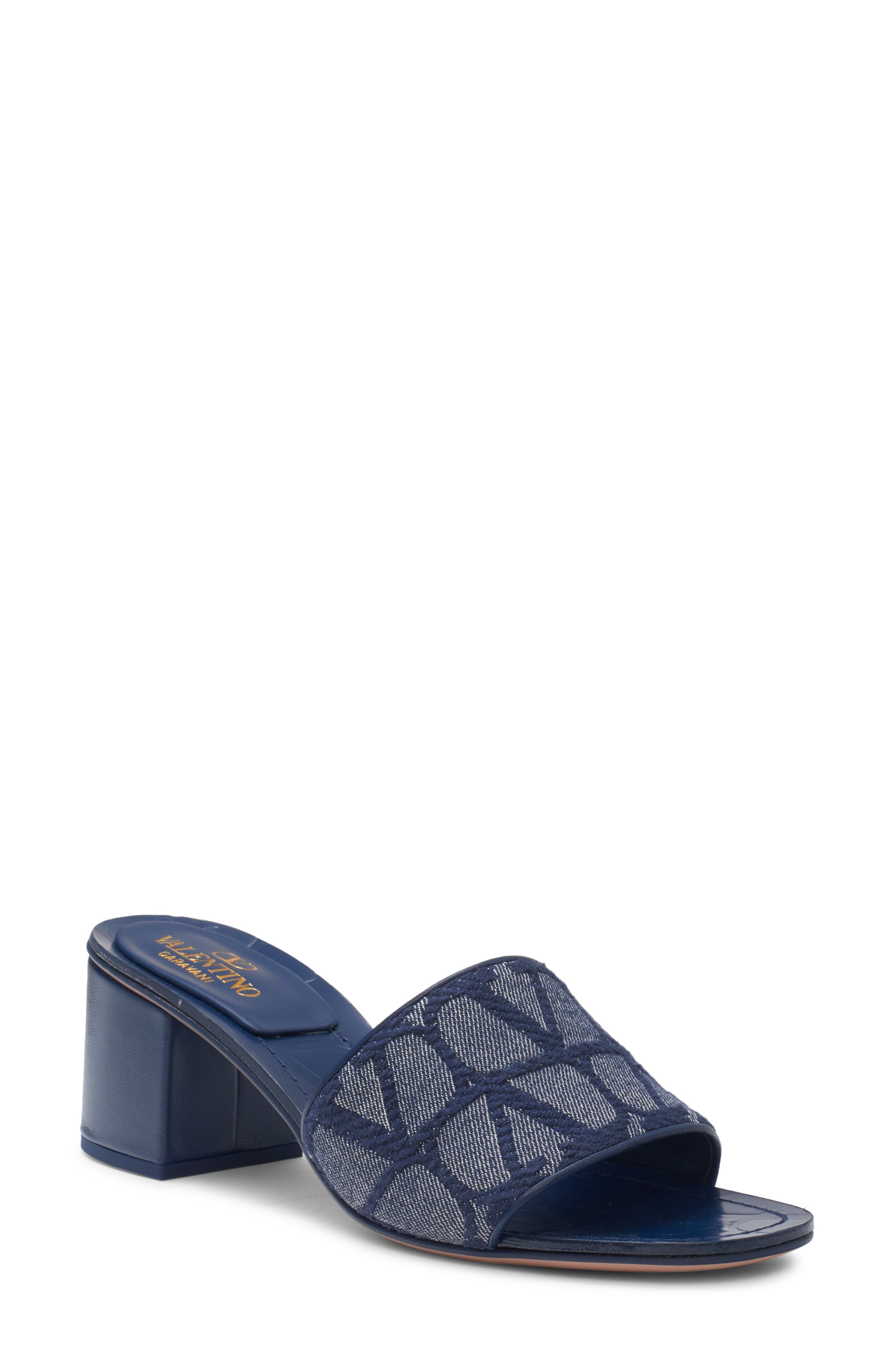 Valentino Garavani VLOGO Toile Iconographe Slide Sandal, Main, color, 