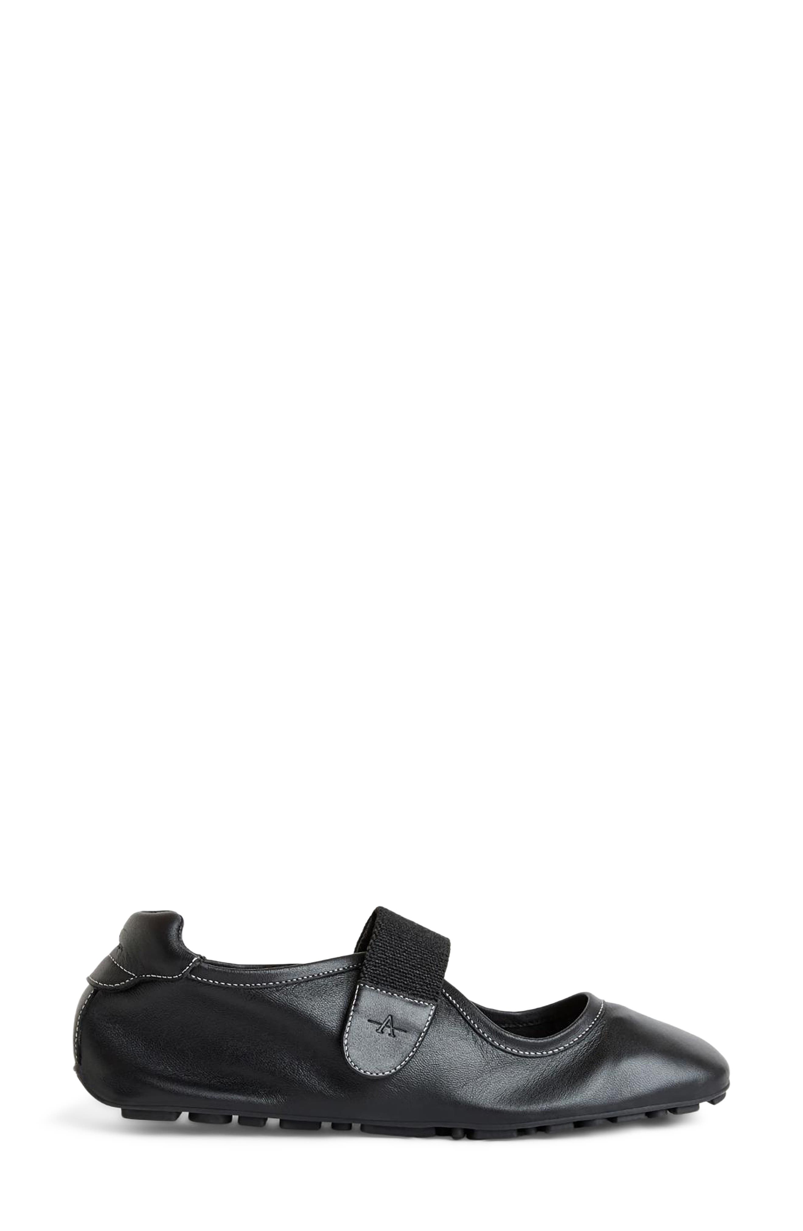 Aquatalia Quero Water Resistant Mary Jane Flat, Alternate, color, Black Nappa