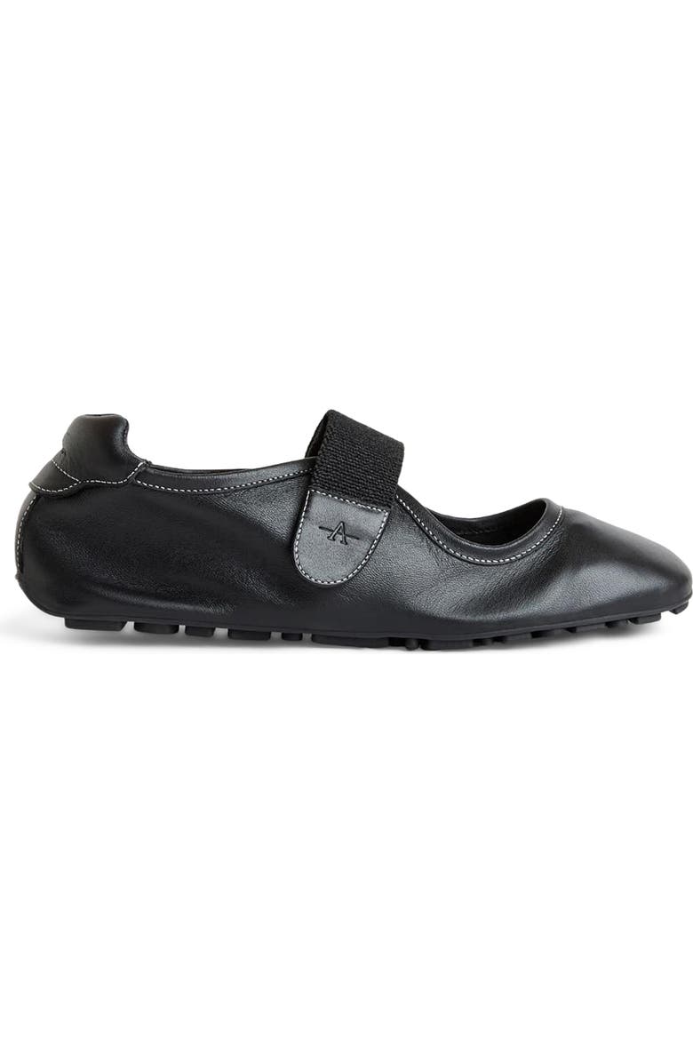 Aquatalia Quero Water Resistant Mary Jane Flat, Alternate, color, Black Nappa