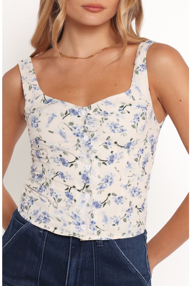 Jia Floral Button-Up Tank, Alternate, color, IVORY FLORAL